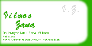 vilmos zana business card